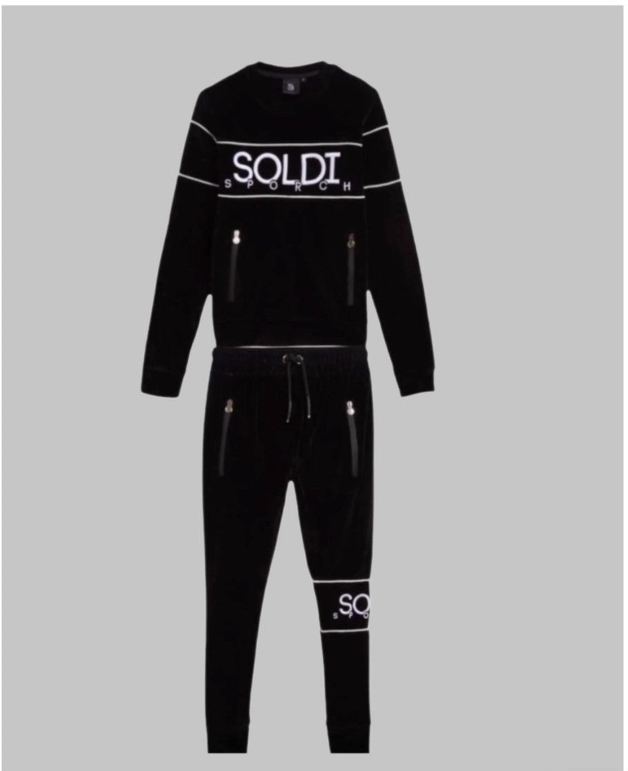SOLDI VELOUR SUIT BLK